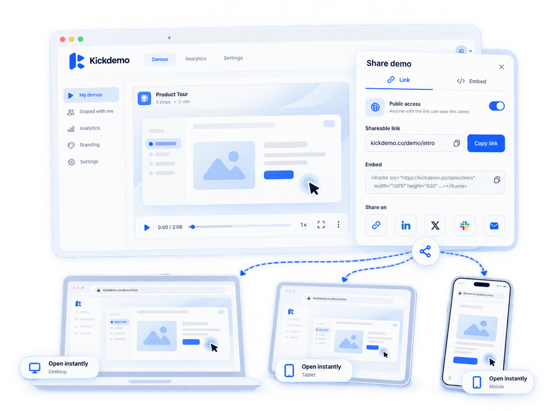 Instant Shareable Links & Embeds