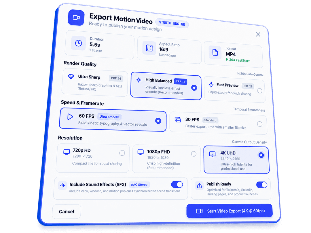High-Definition 4K & MP4 Export